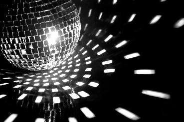Disco ball in black and white
